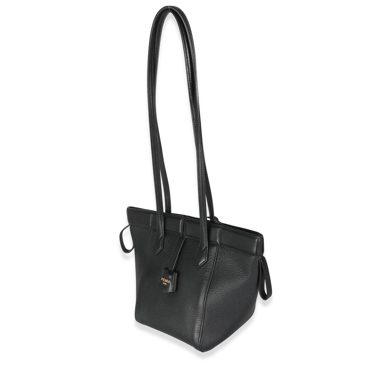 Fendi Black Vitello Mini Origami Tote Handbag