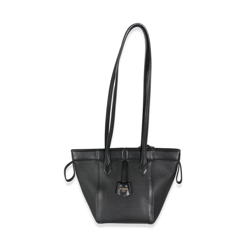 Fendi Black Vitello Mini Origami Tote Handbag