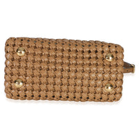 Fendi Cappuccino Woven Calfskin Mini Peekaboo Iconic Satchel Handbag 5
