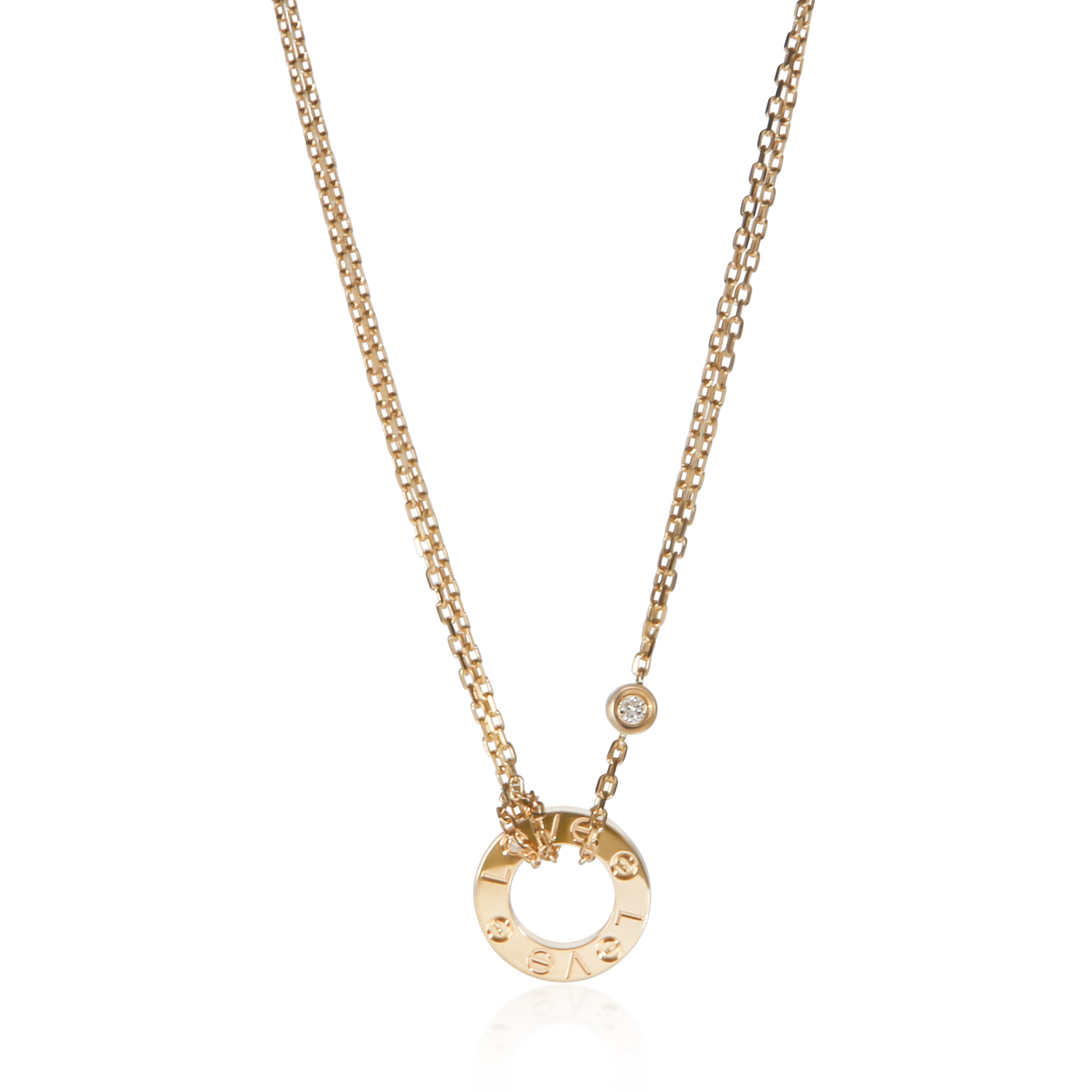 Cartier Yellow Gold Diamond Love Necklace fv
