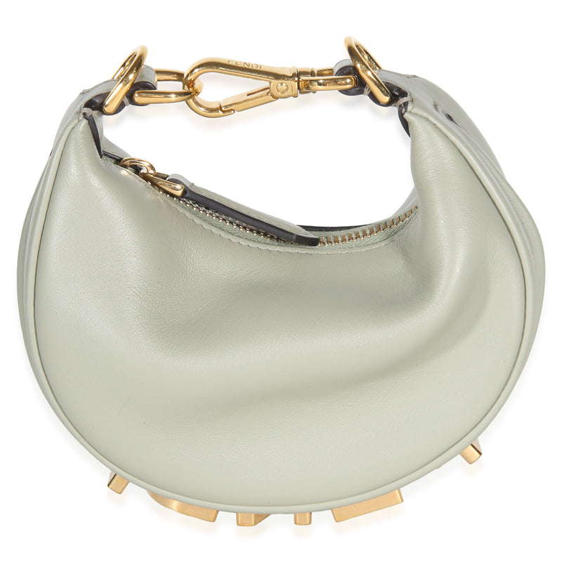 Fendi Mento Vitello Grace Nano graphy Hobo Handbag fv