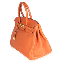 Hermès Orange Togo Birkin 35 GHW Handbag 2