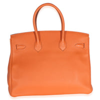 Hermès Orange Togo Birkin 35 GHW Handbag 4