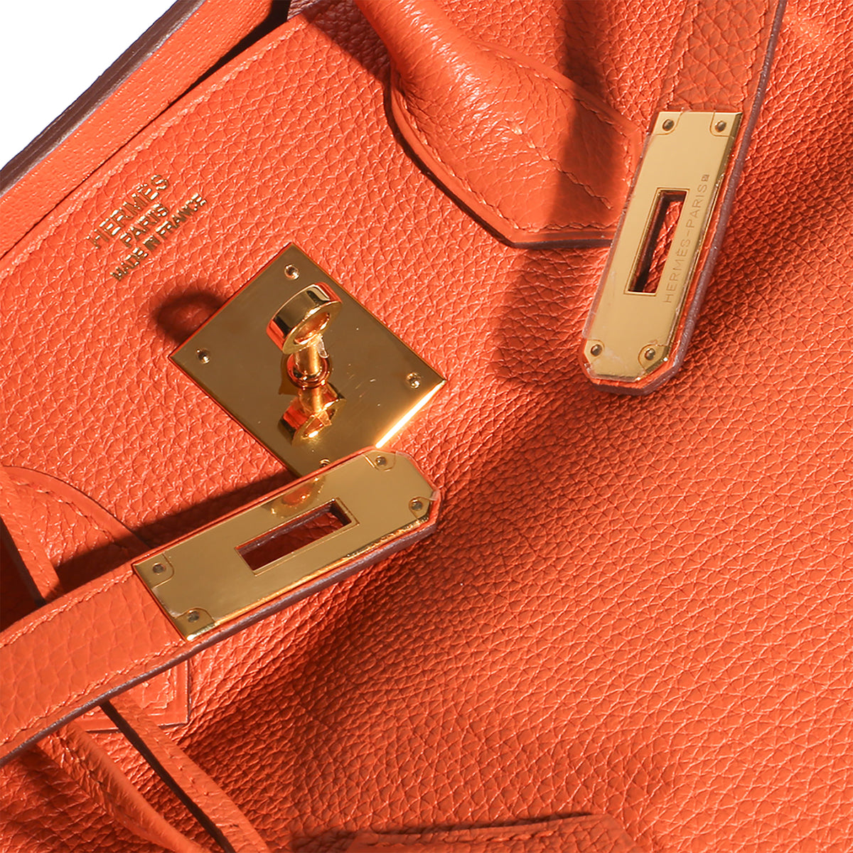 Hermès Orange Togo Birkin 35 GHW Handbag 8