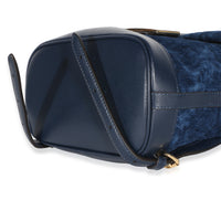 Fendi Blue Abyss FF Flocked Denim Drawstring Backpack Handbag 6
