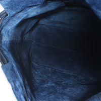 Fendi Blue Abyss FF Flocked Denim Drawstring Backpack Handbag 8