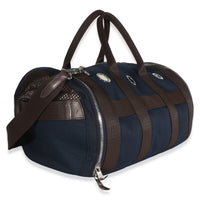 Hermès Navy Canvas Dog Carrier PHW Handbag 3
