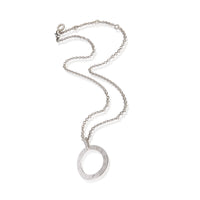 BVLGARI White Gold Diamond Circle Pendant 2