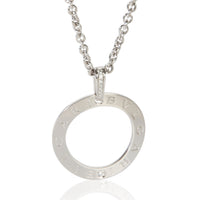 BVLGARI White Gold Diamond Circle Pendant fv