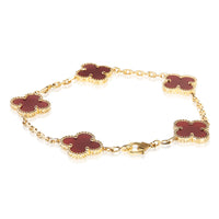 Van Cleef & Arpels Yellow Gold Carnelian Vintage Alhambra Bracelet 2