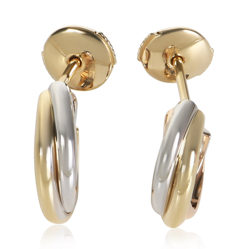 Cartier 3 Tone Gold Trinity Earrings fv