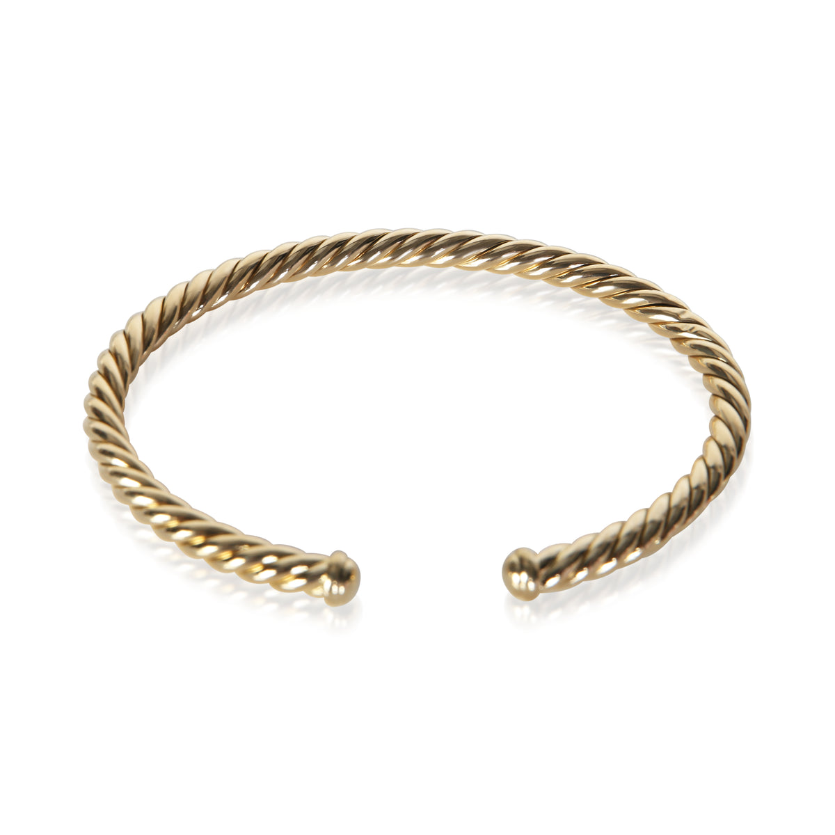David Yurman Yellow Gold 4mm Cable Flex Bracelet 3