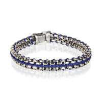 David Yurman Sterling Silver Woven Box Chain Bracelet fv