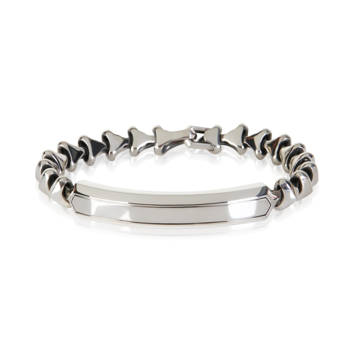 David Yurman Sterling Silver Armory Link ID Bracelet fv