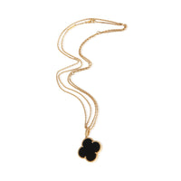 Van Cleef & Arpels Yellow Gold Onyx Magic Alhambra Necklace 3