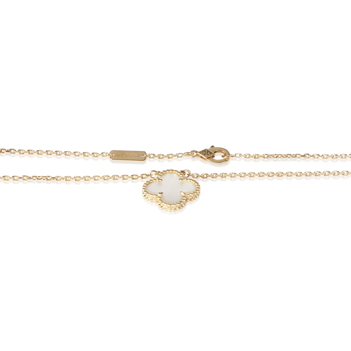 Van Cleef & Arpels Yellow Gold Mother Of Pearl Vintage Alhambra Pendant 4