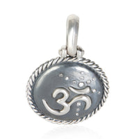 David Yurman Sterling Silver Diamond Om Amulet Pendant fv