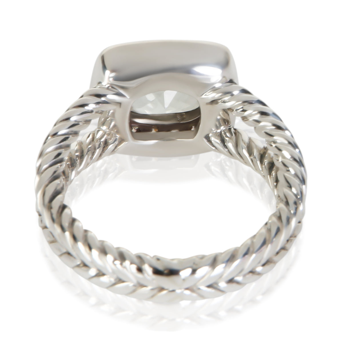 David Yurman Sterling Silver Prasiolite and Diamond Petite Albion Ring 3