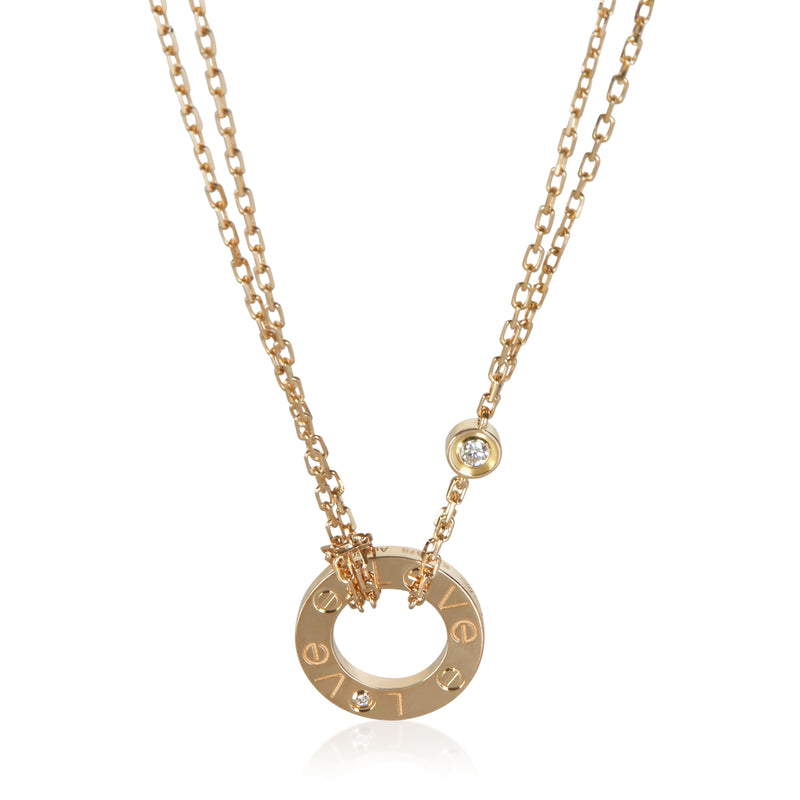 Cartier Yellow Gold Diamond Love Necklace fv