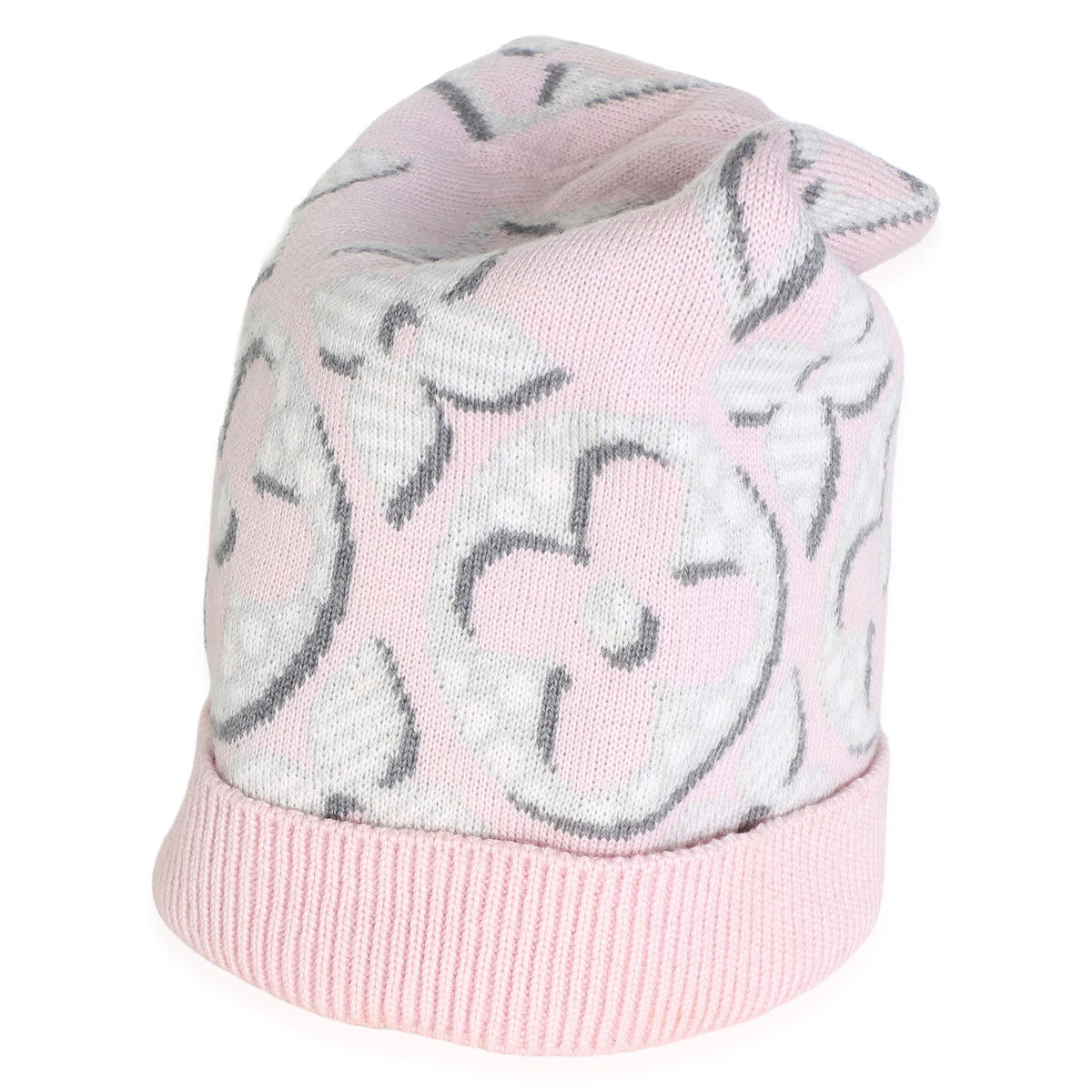Louis Vuitton Pink Multicolor Wool Monogram Giant Pop Beanie Handbag 4
