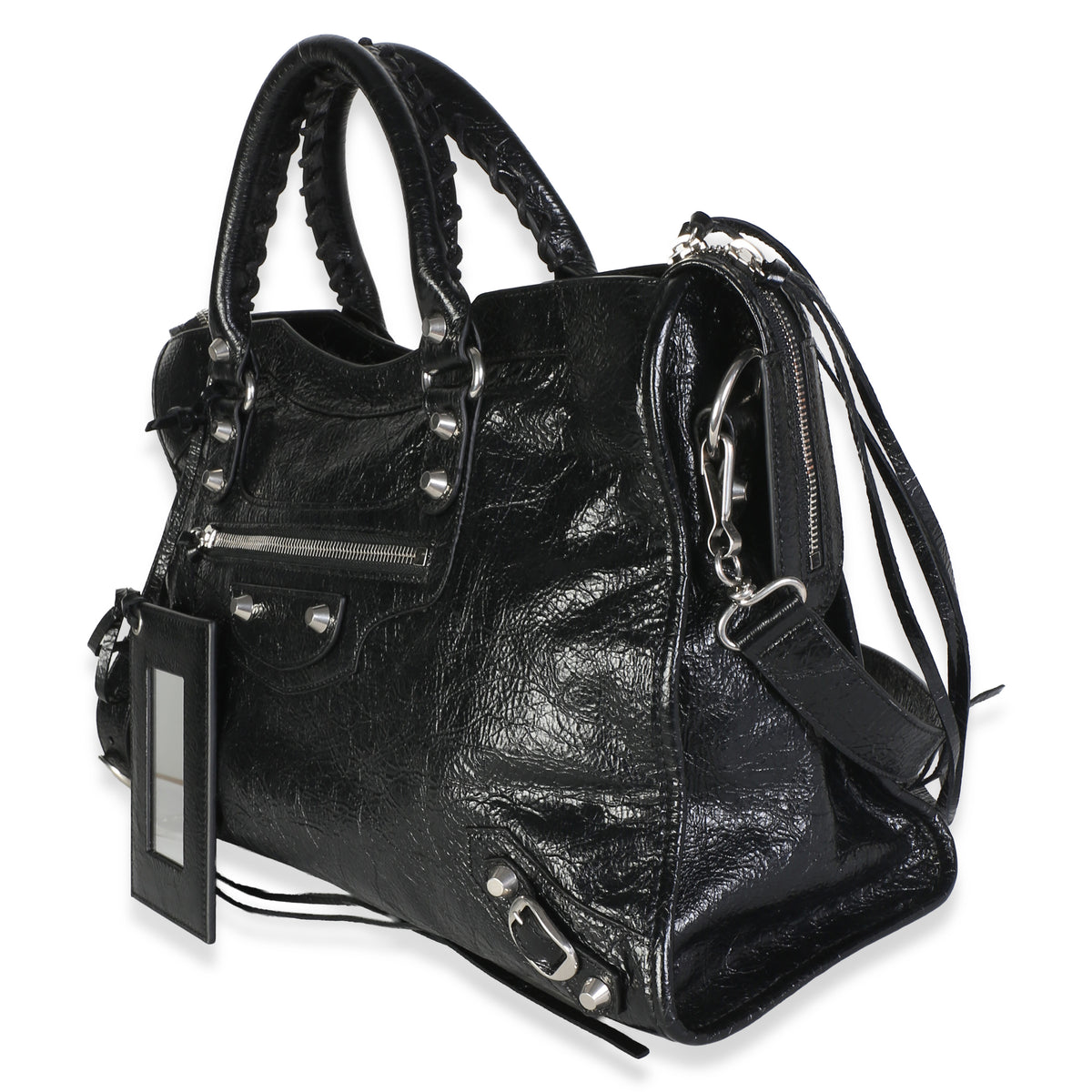 Balenciaga Black Agneau Arena Silver Hardware Medium Le City Bag Handbag 2