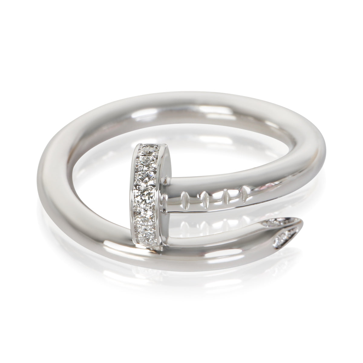 Cartier White Gold Diamond Juste Un Clou Ring fv