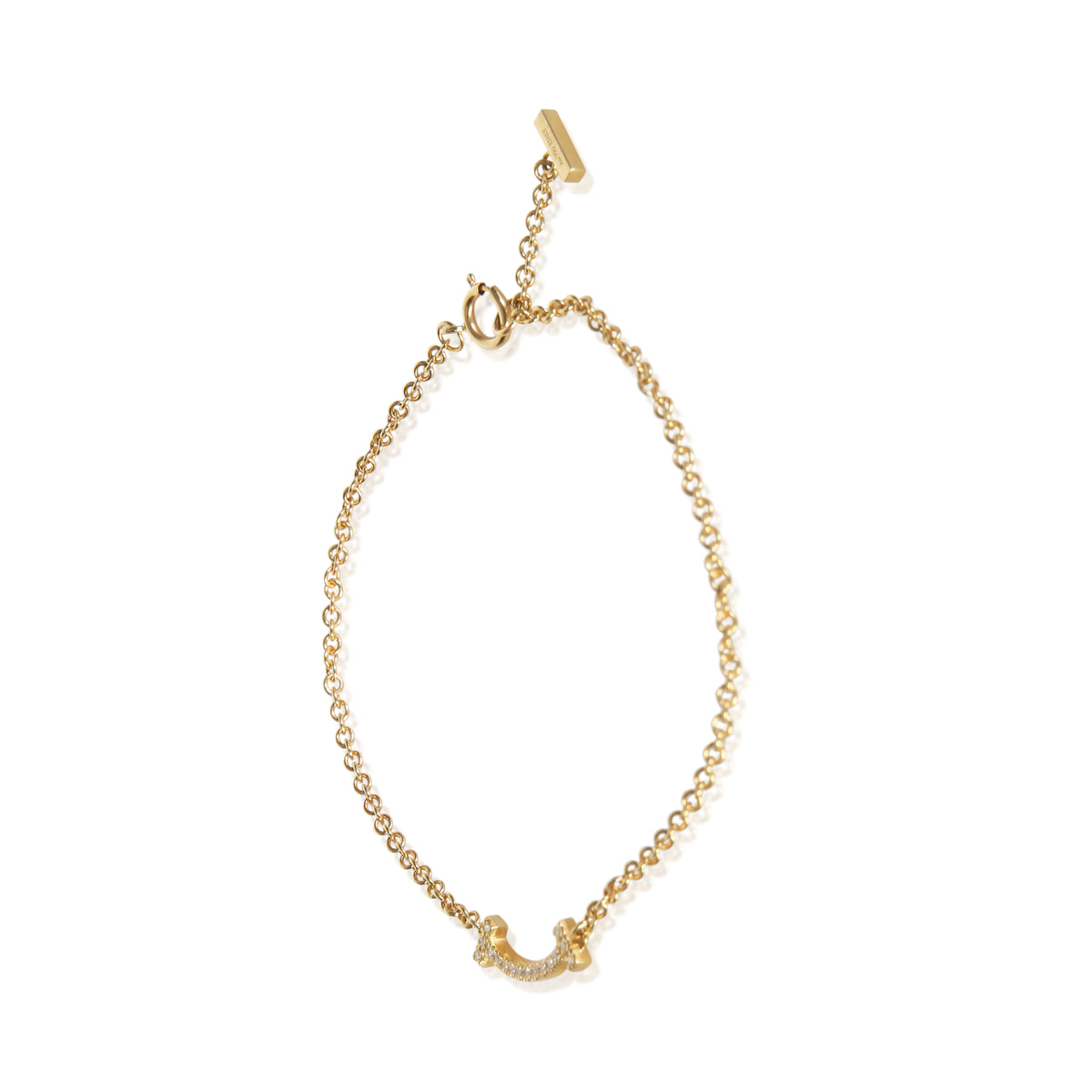 Tiffany & Co. Yellow Gold Diamond Tiffany T Smile Bracelet 2