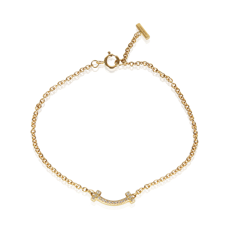 Tiffany & Co. Yellow Gold Diamond Tiffany T Smile Bracelet fv