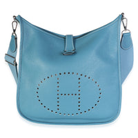 Hermès Bleu Jean Clemence Evelyne III 29 PHW Handbag fv