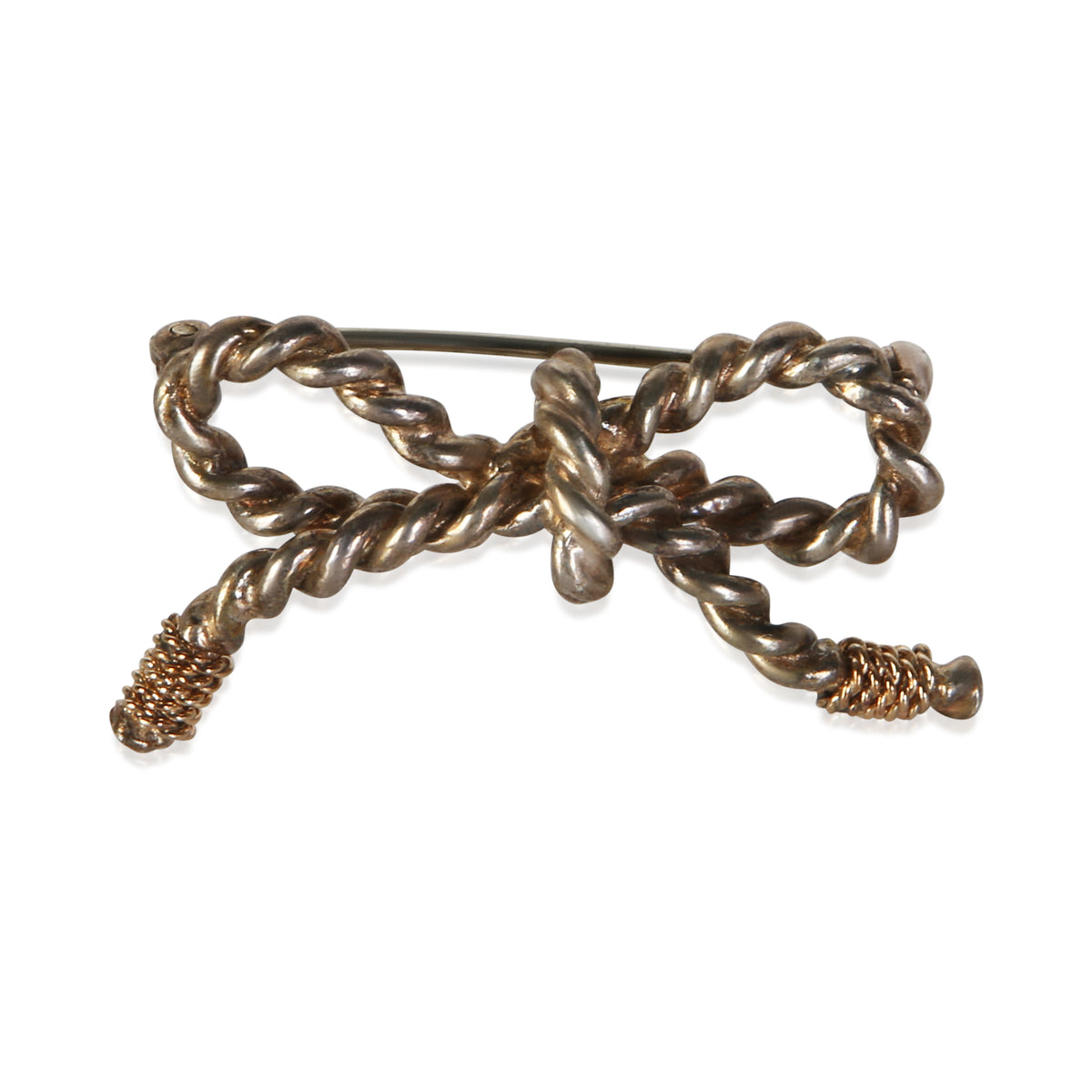 Tiffany & Co. Yellow Gold & Sterling Silver Bow Brooch fv