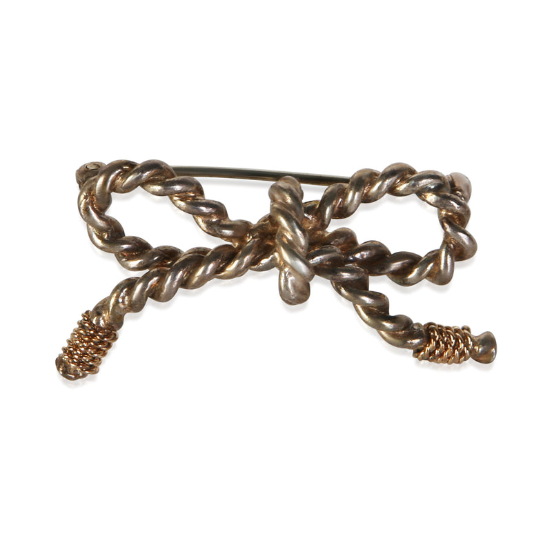 Tiffany & Co. Yellow Gold & Sterling Silver Bow Brooch fv
