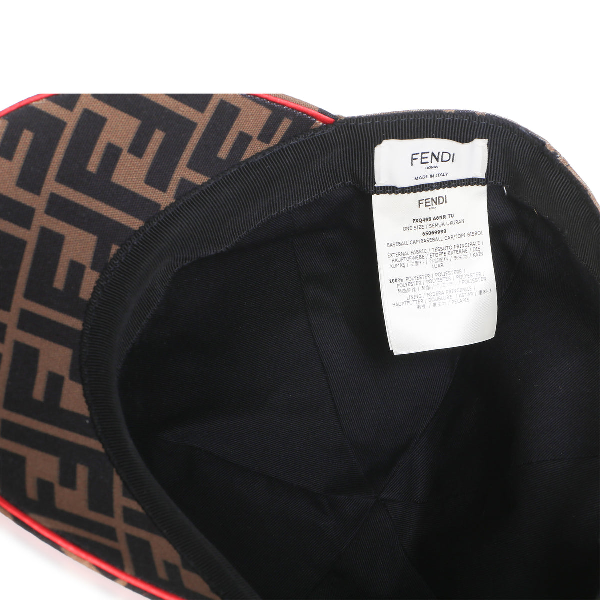 Fendi Tobacco Red FF Reloaded Canvas Baseball Hat 5