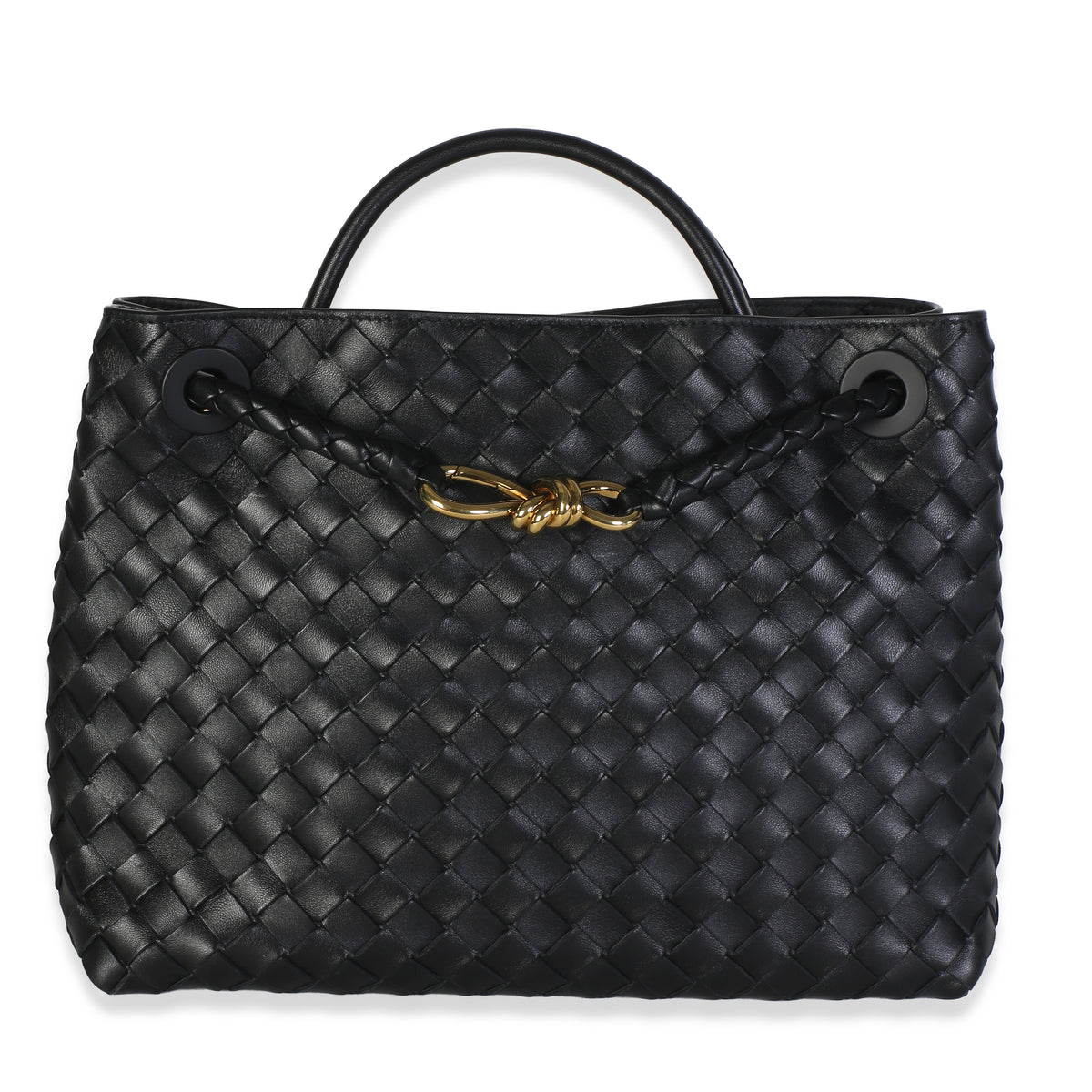 Bottega Veneta Black Nappa Intrecciato Medium Andiamo Bag Handbag id
