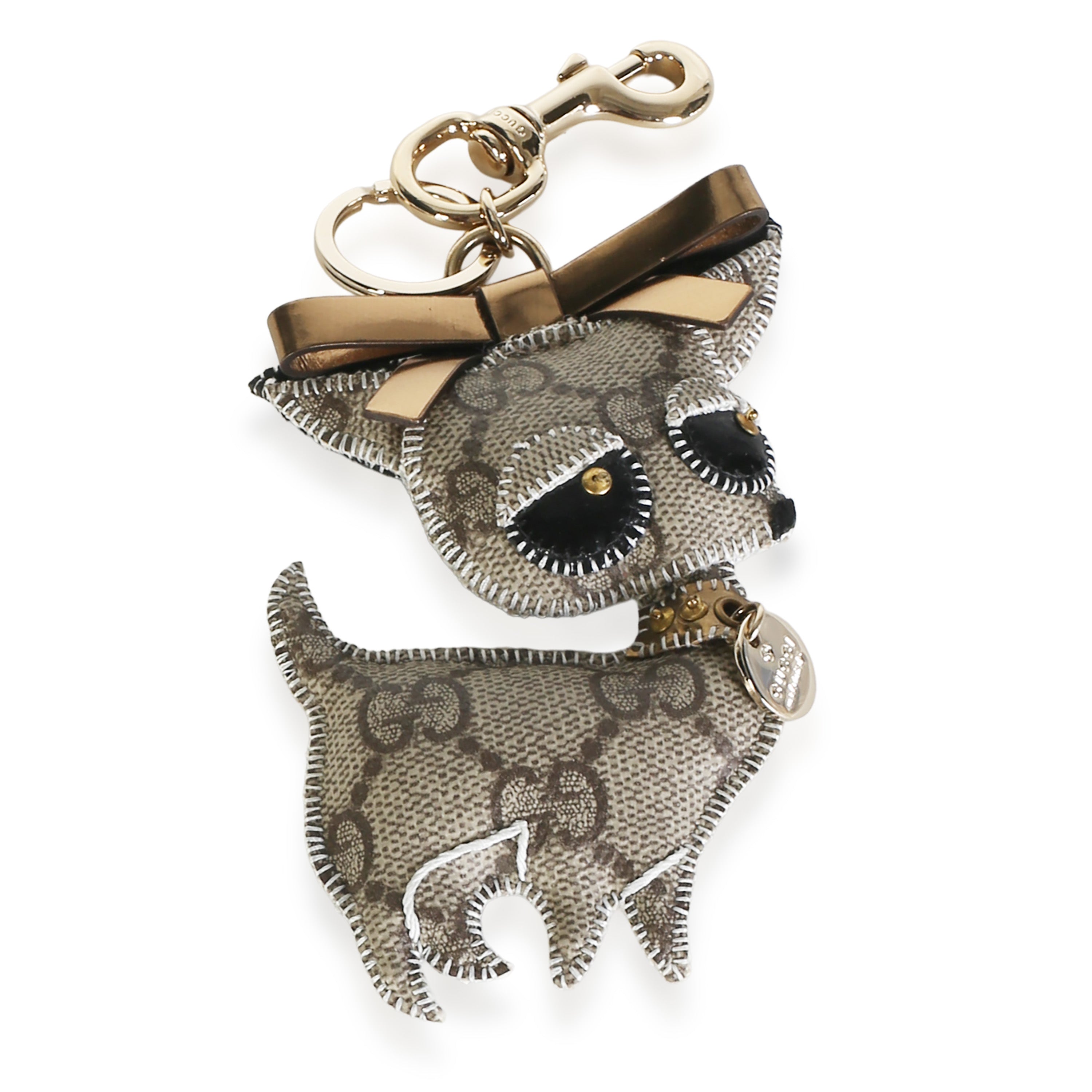 Gucci Beige GG Canvas oli Chihuahua Key Charm id