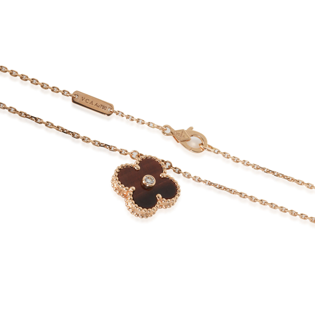 Van Cleef & Arpels Rose Gold Diamond 2017 Limited Edition Vintage Alhambra Penda clasp