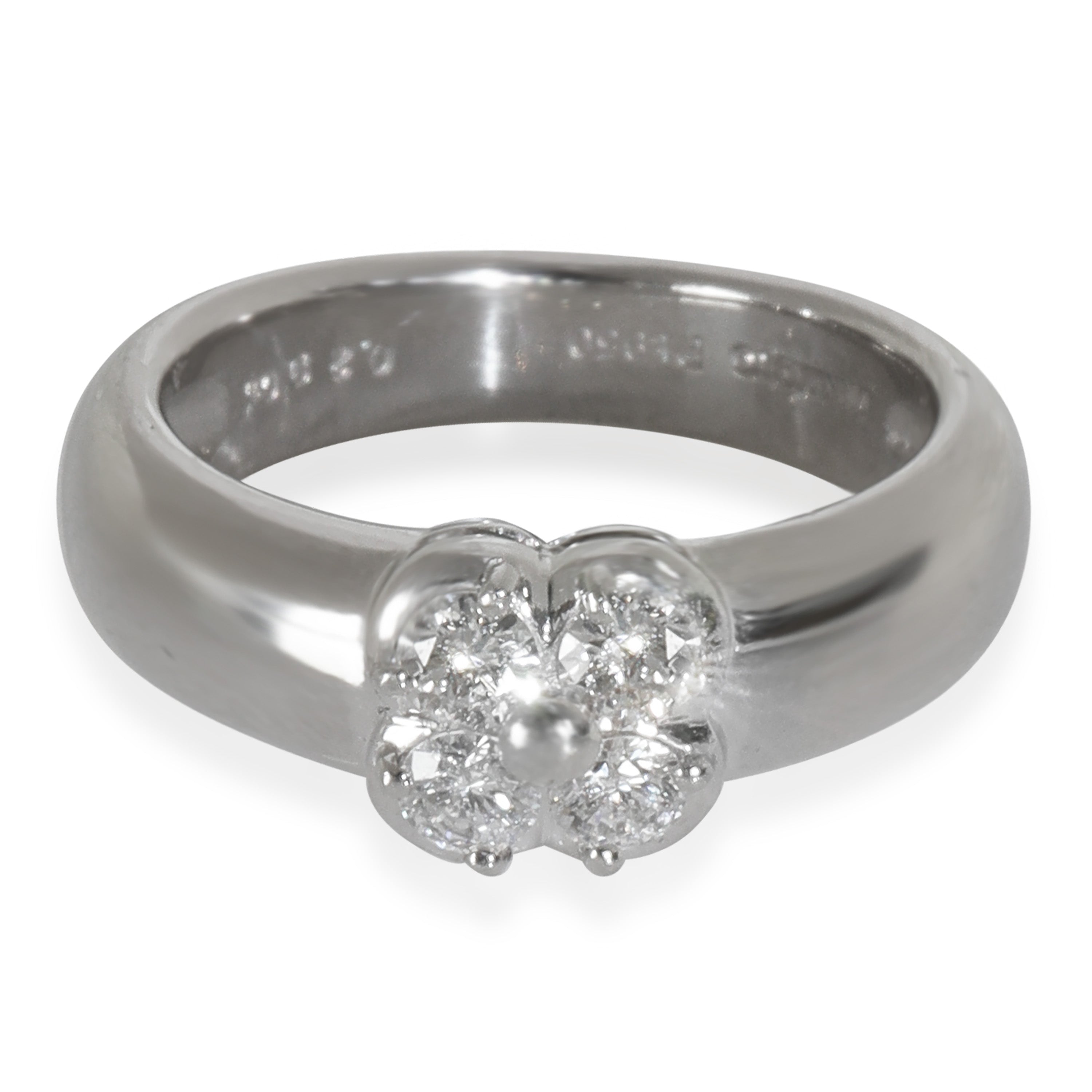 Mikimoto Platinum Diamond Vintage Clover Ring fv