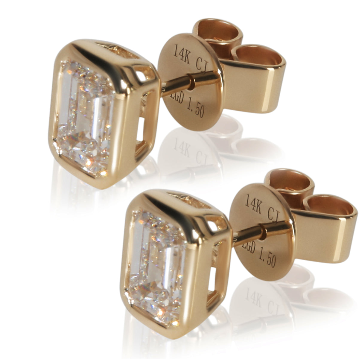 myGemma 1.67 ctw Yellow Gold Lab Grown Diamond Earrings sv