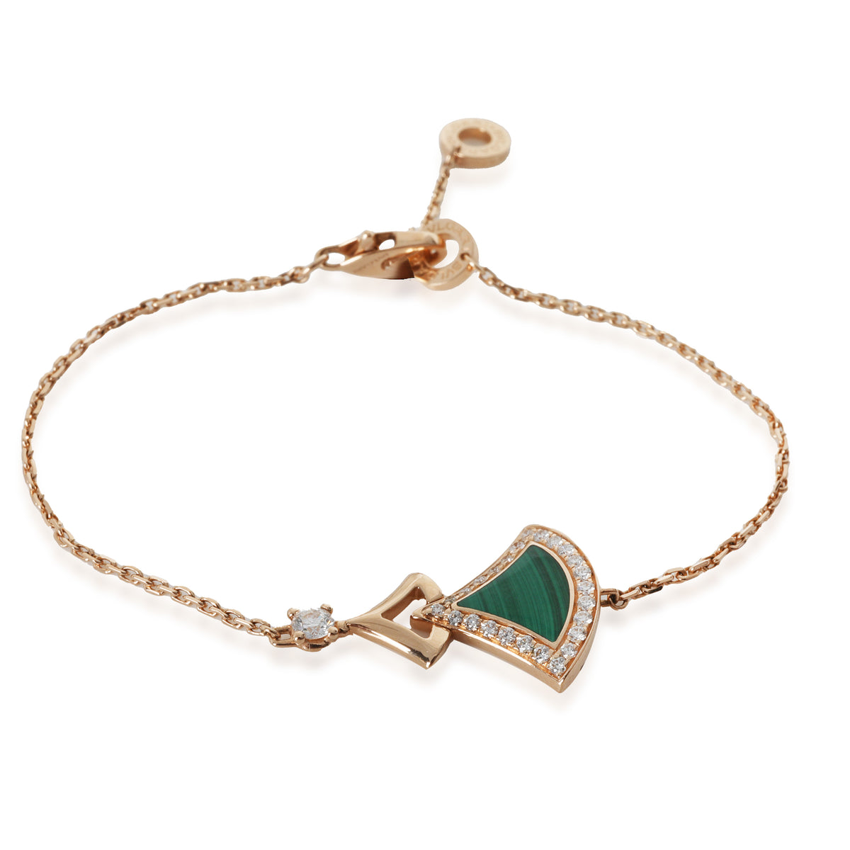 BVLGARI Rose Gold Malachite and Diamond Diva's Dream Bracelet fv