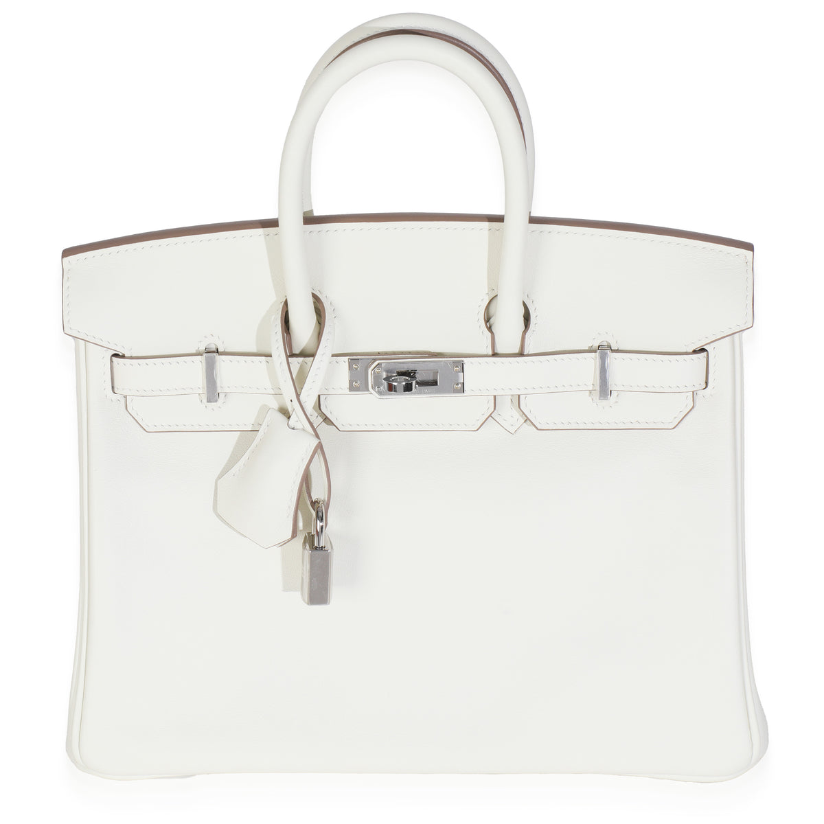 Hermès Mushroom Swift Birkin 25 PHW Handbag fv