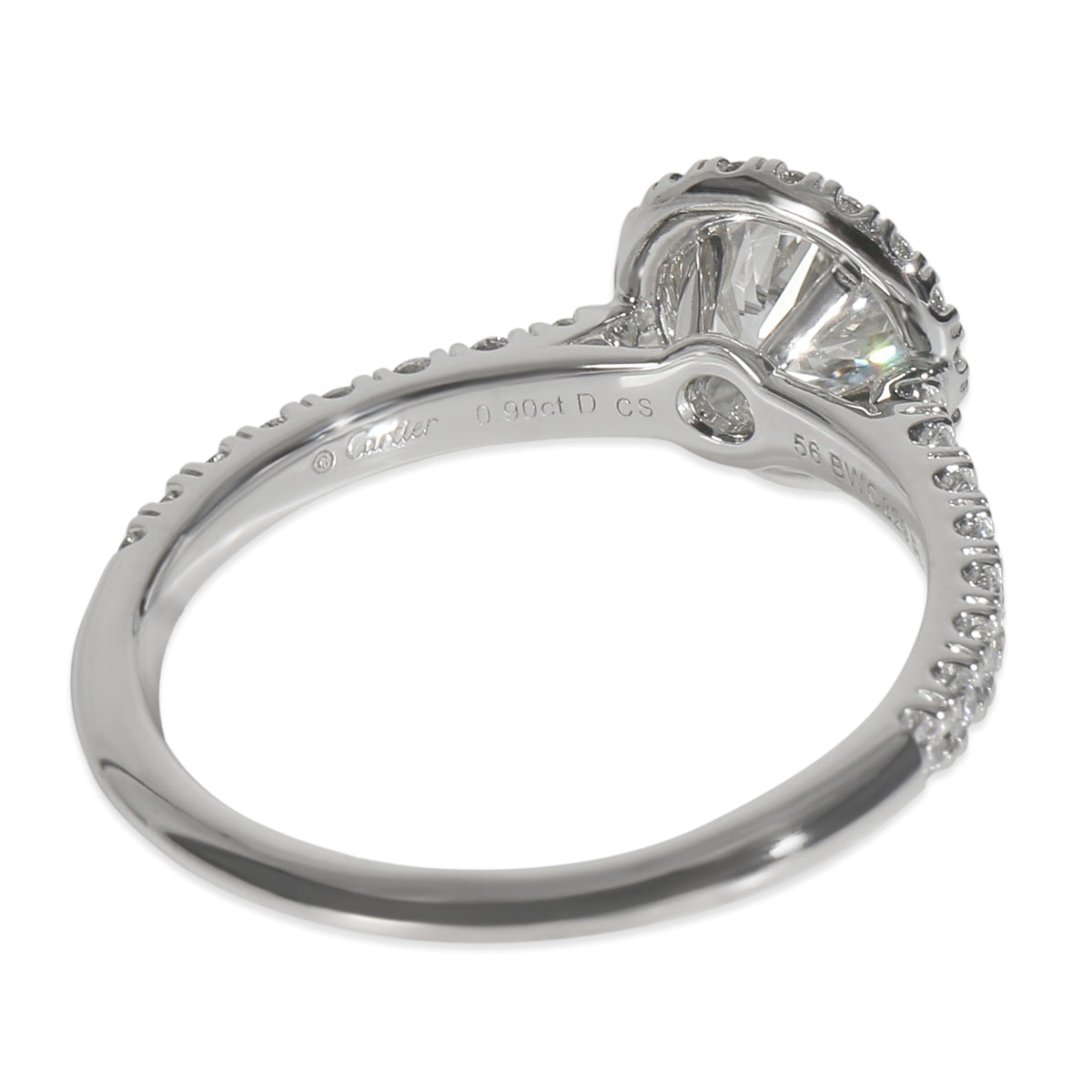 Cartier 0.9 ct Round Brilliant Diamond Destinee Engagement Ring stamp