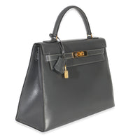 Hermès Ardoise Box Sellier Kelly 32 GHW Handbag pv