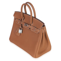 Hermès Gold Togo Birkin 25 PHW Handbag sv