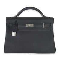 Hermès Plomb Togo Maxi Kelly Retourne 42 PHW Handbag fv