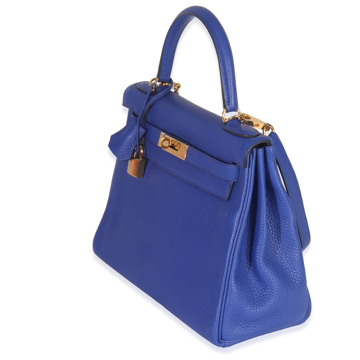 Hermès Bleu Electrique Togo Retourne Kelly 28 GHW Handbag bv