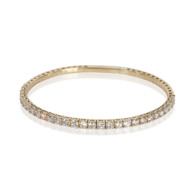 myGemma Yellow Gold Diamond Flexible Bangle Bracelet fv