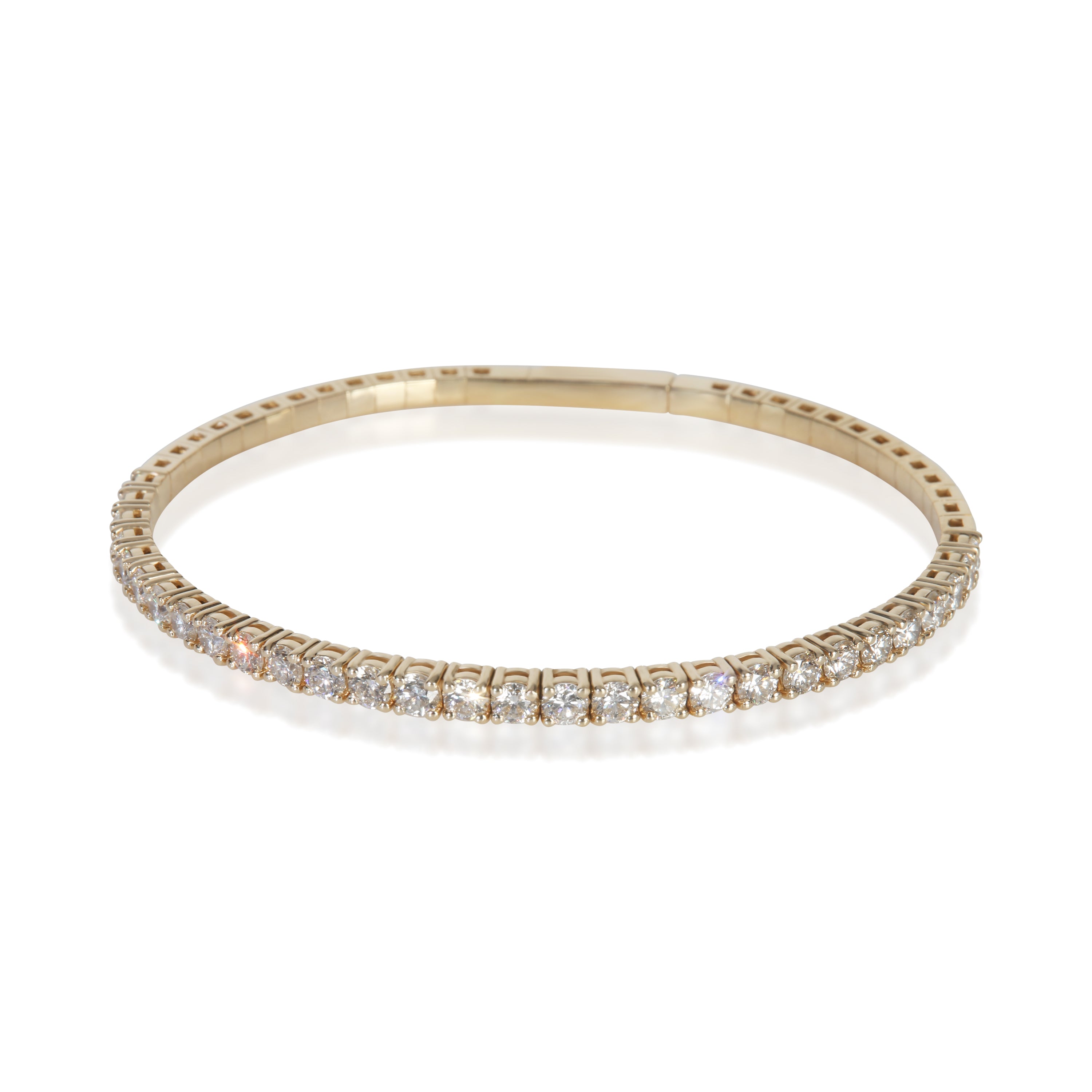 myGemma Yellow Gold Diamond Flexible Bangle Bracelet fv