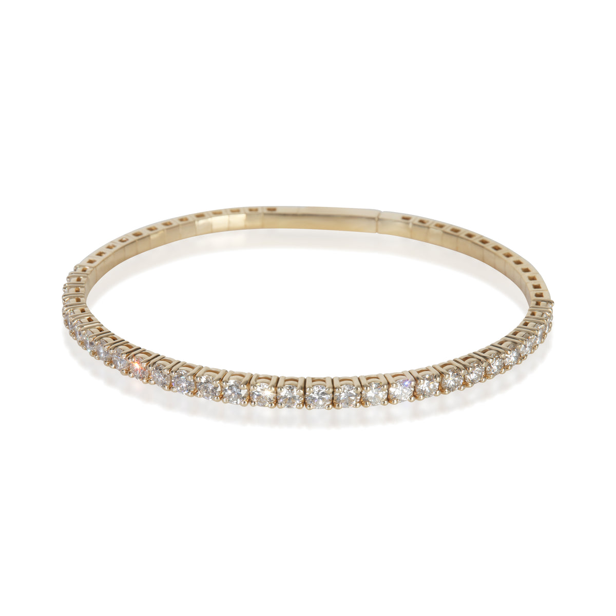 myGemma Yellow Gold Diamond Flexible Bangle Bracelet fv
