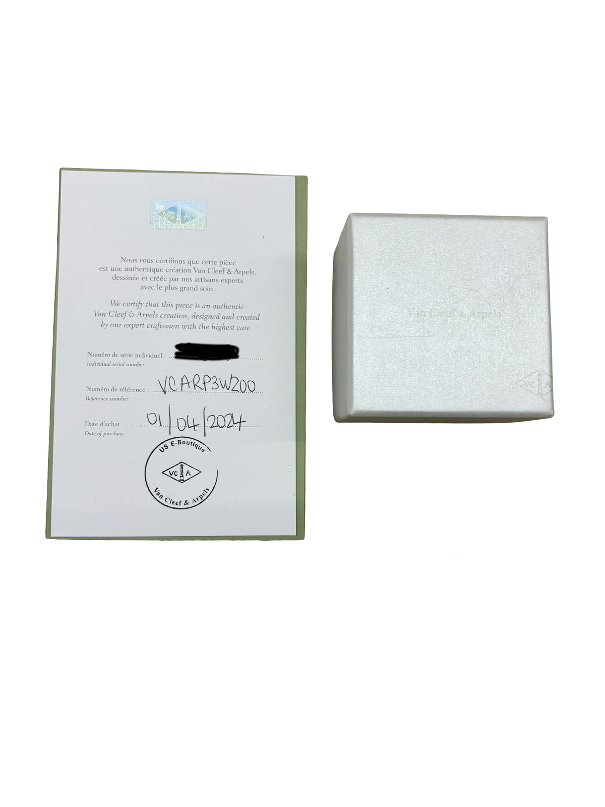 Van Cleef & Arpels White Gold Diamond Mini Model Frivole Bracelet box