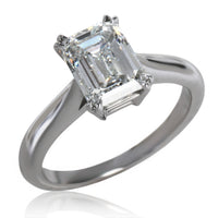 Harry Winston 1.91 ct Emerald Diamond Solitaire Engagement Ring bv