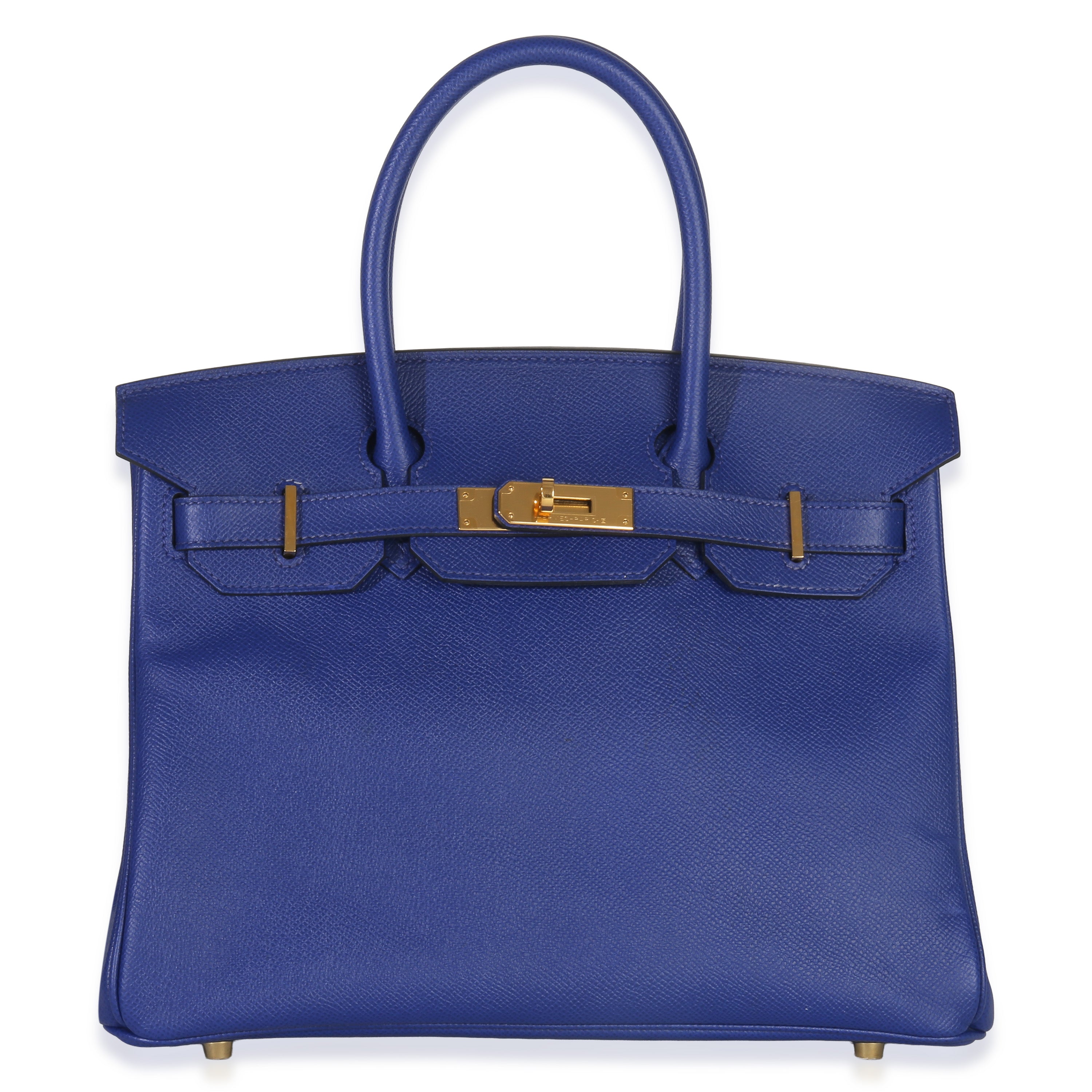 Hermès Bleu Electrique Epsom Birkin 30 GHW Handbag fv